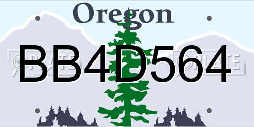 BB4D564 Oregon License Plate