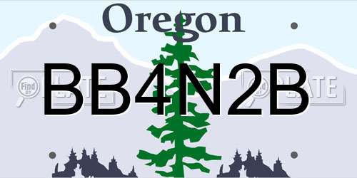 BB4N2B Oregon License Plate