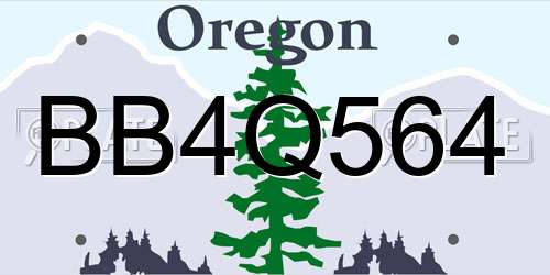 BB4Q564 Oregon License Plate