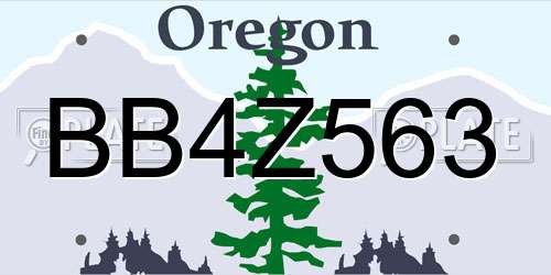 BB4Z563 Oregon License Plate