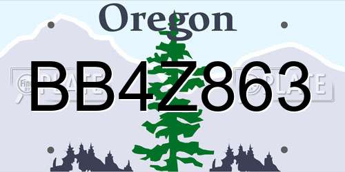 BB4Z863 Oregon License Plate