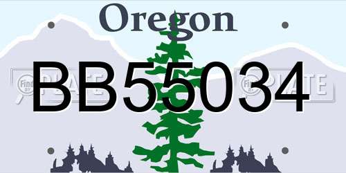 BB55034 Oregon License Plate
