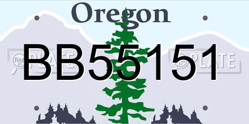 BB55151 Oregon License Plate