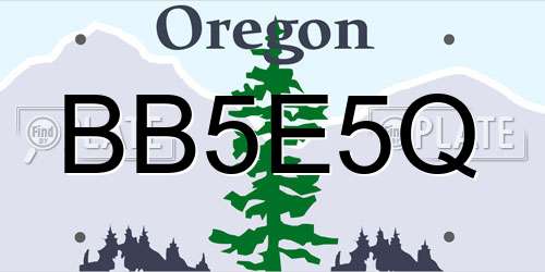 BB5E5Q Oregon License Plate