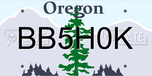 BB5H0K Oregon License Plate