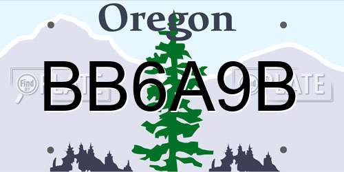 BB6A9B Oregon License Plate