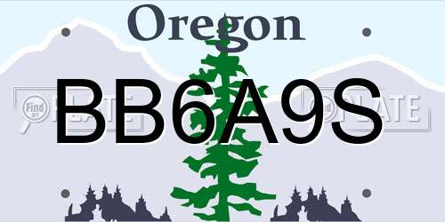 BB6A9S Oregon License Plate