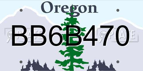 BB6B470 Oregon License Plate