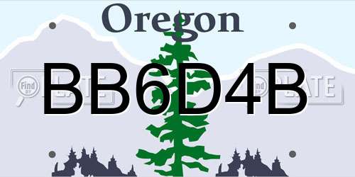 BB6D4B Oregon License Plate