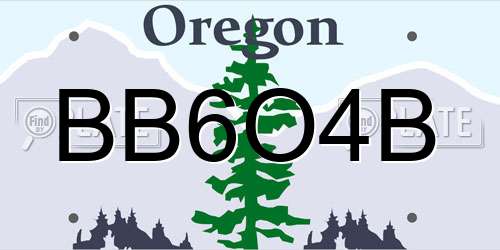 BB6O4B Oregon License Plate