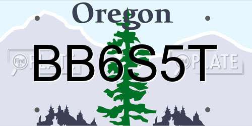 BB6S5T Oregon License Plate