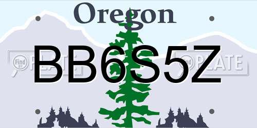 BB6S5Z Oregon License Plate