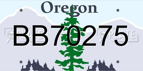 BB70275 Oregon License Plate