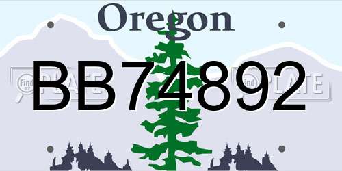 BB74892 Oregon License Plate