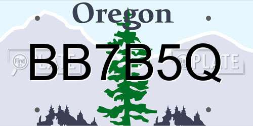 BB7B5Q Oregon License Plate