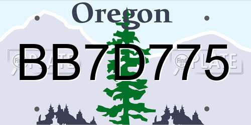 BB7D775 Oregon License Plate