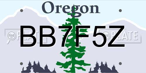 BB7F5Z Oregon License Plate