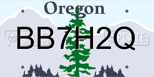 BB7H2Q Oregon License Plate