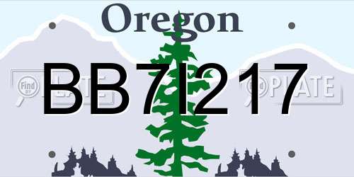 BB7I217 Oregon License Plate