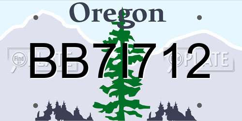 BB7I712 Oregon License Plate