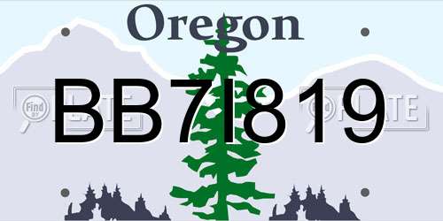 BB7I819 Oregon License Plate
