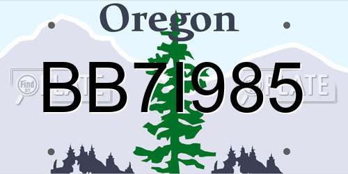 BB7I985 Oregon License Plate