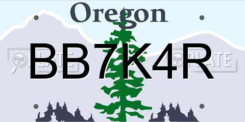 BB7K4R Oregon License Plate