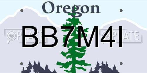 BB7M4I Oregon License Plate