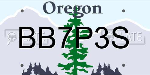 BB7P3S Oregon License Plate