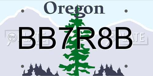 BB7R8B Oregon License Plate