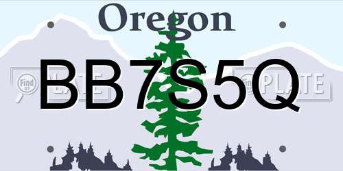BB7S5Q Oregon License Plate