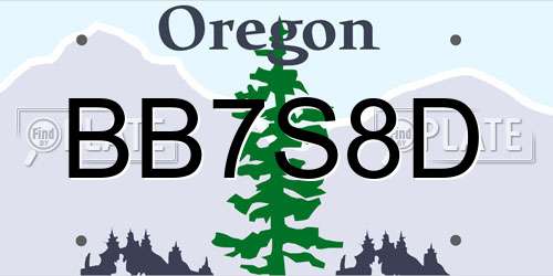 BB7S8D Oregon License Plate