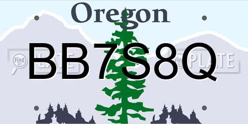 BB7S8Q Oregon License Plate