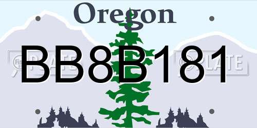 BB8B181 Oregon License Plate