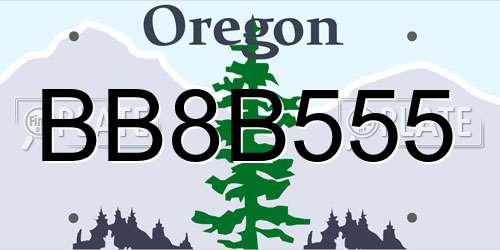 BB8B555 Oregon License Plate