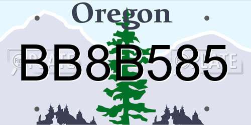 BB8B585 Oregon License Plate