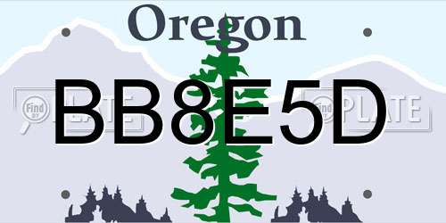 BB8E5D Oregon License Plate