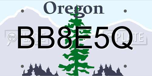 BB8E5Q Oregon License Plate