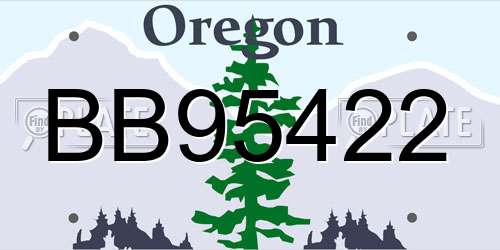 BB95422 Oregon License Plate