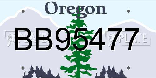 BB95477 Oregon License Plate