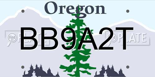 BB9A2T Oregon License Plate