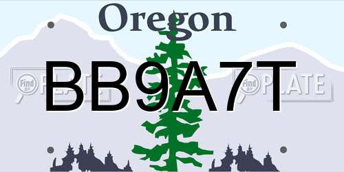 BB9A7T Oregon License Plate