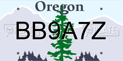 BB9A7Z Oregon License Plate