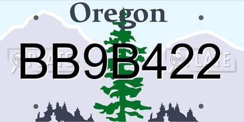 BB9B422 Oregon License Plate