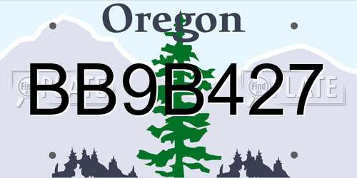 BB9B427 Oregon License Plate