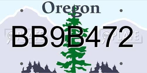 BB9B472 Oregon License Plate