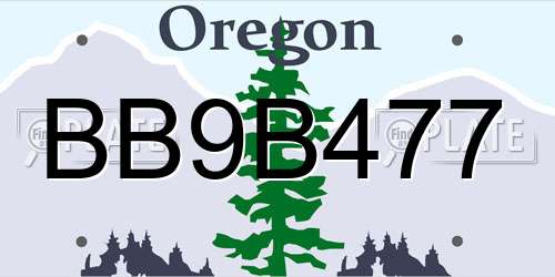 BB9B477 Oregon License Plate