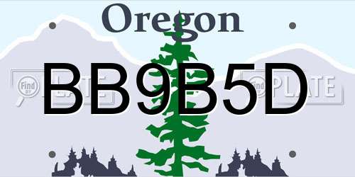 BB9B5D Oregon License Plate