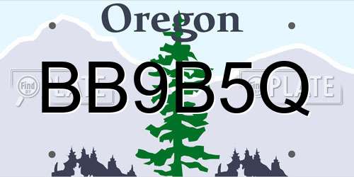 BB9B5Q Oregon License Plate