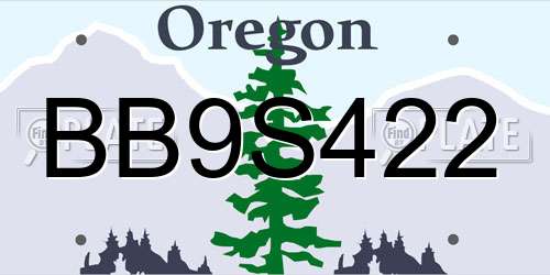 BB9S422 Oregon License Plate
